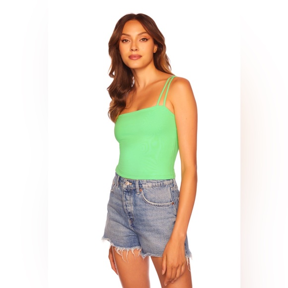 Susana Monaco Tops - NWT Susana Monaco Double String Crop Top Tank in Lovebird Green
